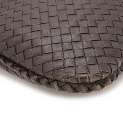 Pre-owned Bottega Veneta Intrecciato Dark Brown Leather Handbag Shoulder Bag ()