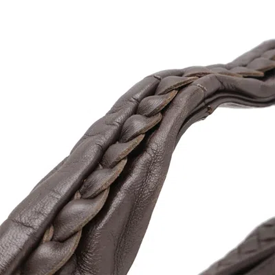 Pre-owned Bottega Veneta Intrecciato Dark Brown Leather Handbag Shoulder Bag ()