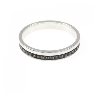 Pre-owned Boucheron Black Silver Band Ring ()