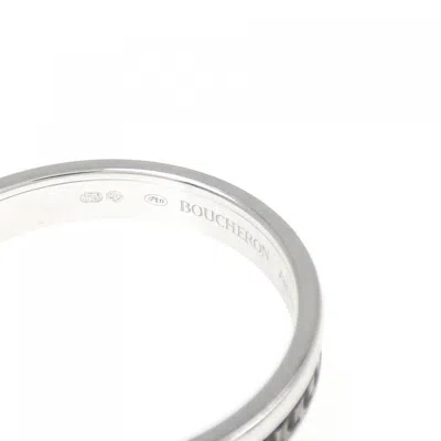 Pre-owned Boucheron Black Silver Band Ring ()