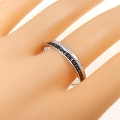 Pre-owned Boucheron Black Silver Band Ring ()