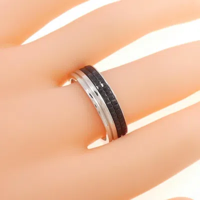 Pre-owned Boucheron Black White Band Ring ()