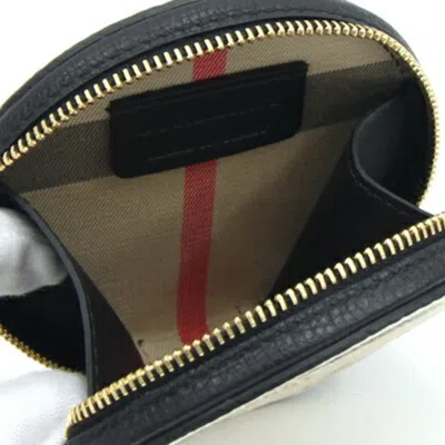Pre-owned Burberry Black Ivory Leather Coin Purse/coin Case ()