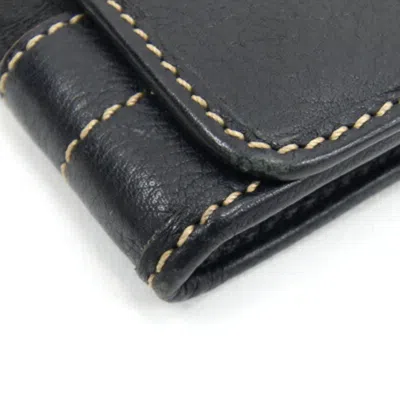 Pre-owned Celine Black Canvas Leather Long Wallet (bi-fold) ()