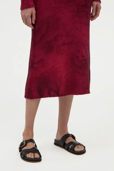 Gabriela Hearst Dorcas Knit Midi Skirt In Bordeaux Cashmere