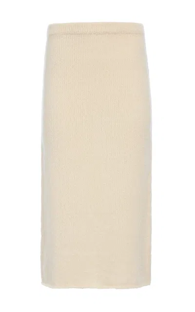 Gabriela Hearst Dorcas Knit Midi Skirt In Ivory Cashmere