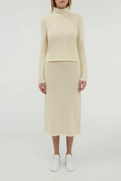Gabriela Hearst Dorcas Knit Midi Skirt In Ivory Cashmere