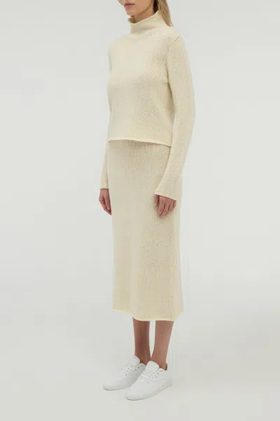 Gabriela Hearst Dorcas Knit Midi Skirt In Ivory Cashmere