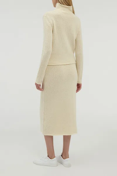Gabriela Hearst Dorcas Knit Midi Skirt In Ivory Cashmere