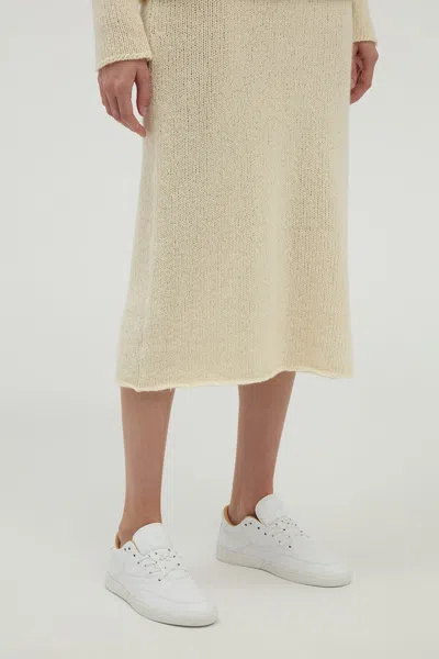 Gabriela Hearst Dorcas Knit Midi Skirt In Ivory Cashmere