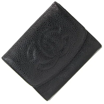 Pre-owned Chanel Black Grained Calfskin Coin Purse/coin Case ()