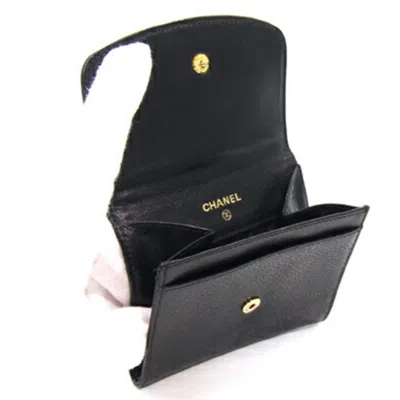 Pre-owned Chanel Black Grained Calfskin Coin Purse/coin Case ()
