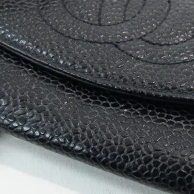 Pre-owned Chanel Black Grained Calfskin Coin Purse/coin Case ()