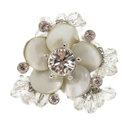 Pre-owned Dior Christian  Silver White Metal Band Ring ()