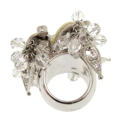 Pre-owned Dior Christian  Silver White Metal Band Ring ()