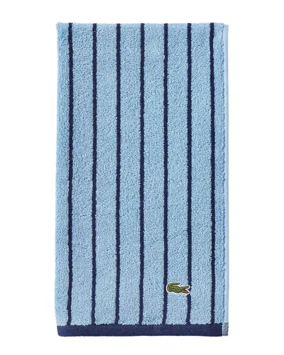Lacoste Centre Mark Cotton Jacquard Stripe Hand To In Blue