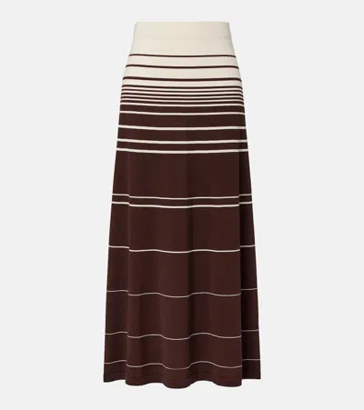 Faithfull Casia Striped Cotton-blend Maxi Skirt