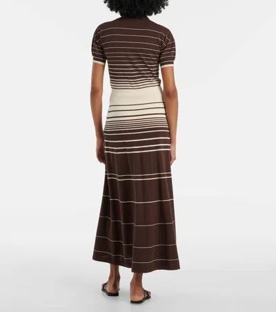 Faithfull Casia Striped Cotton-blend Maxi Skirt