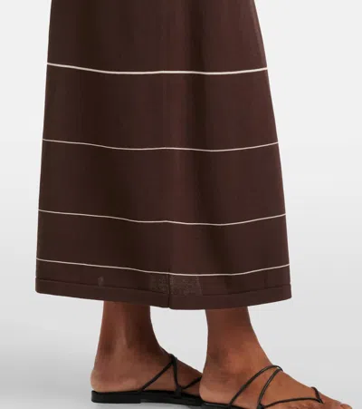 Faithfull Casia Striped Cotton-blend Maxi Skirt