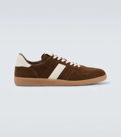 Tom Ford Suede Sneakers With Contrast Stripe And Rubber Sole