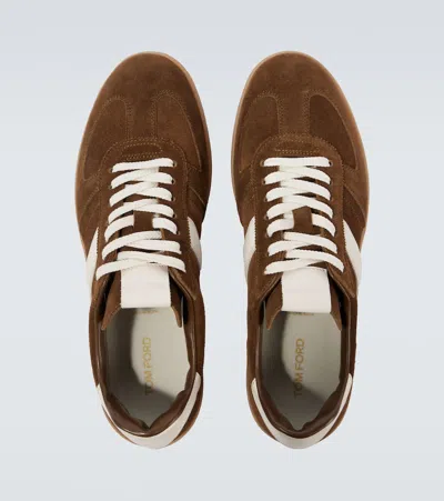 Tom Ford Suede Sneakers With Contrast Stripe And Rubber Sole