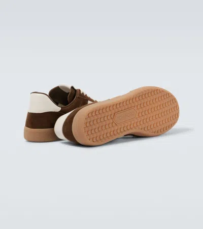 Tom Ford Suede Sneakers With Contrast Stripe And Rubber Sole