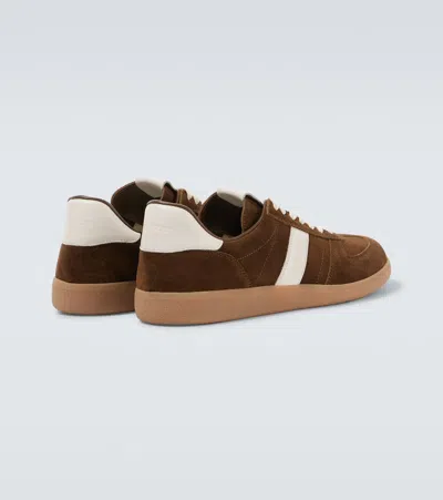 Tom Ford Suede Sneakers With Contrast Stripe And Rubber Sole