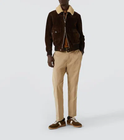 Tom Ford Suede Sneakers With Contrast Stripe And Rubber Sole