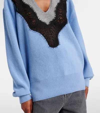 Stella Mccartney Lace-trimmed Virgin Wool Sweater