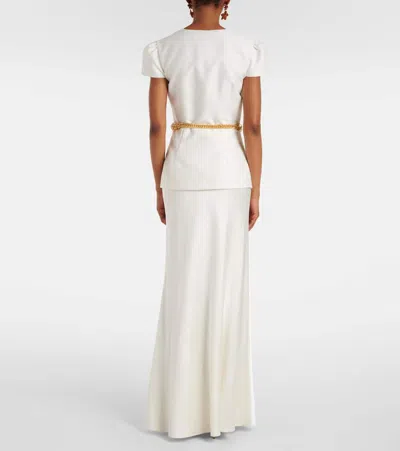 Self-portrait Belted Taffeta Maxi Dress