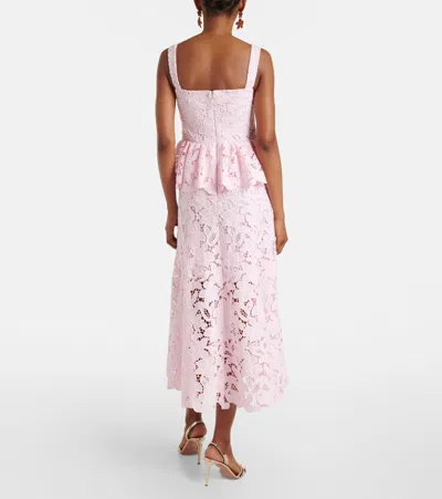 Self-portrait Peplum Midi Dress In Pink