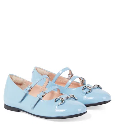 Gucci Ballet Flat With Horsebit In Blue