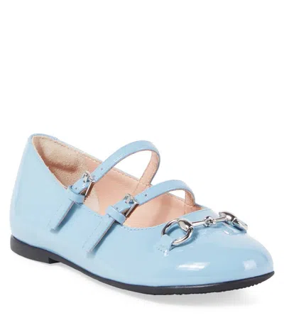 Gucci Ballet Flat With Horsebit In Blue