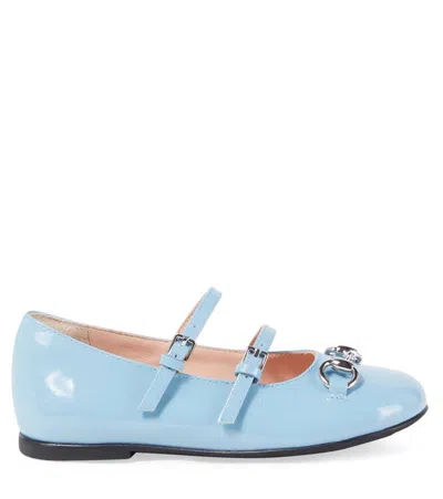Gucci Ballet Flat With Horsebit In Blue