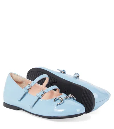 Gucci Ballet Flat With Horsebit In Blue