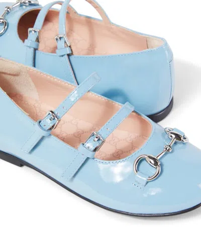 Gucci Ballet Flat With Horsebit In Blue