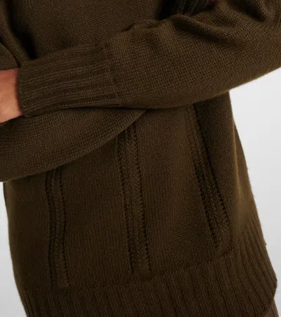 Tom Ford Waffle-knit Cashmere And Cotton Sweater In Green