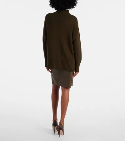 Tom Ford Waffle-knit Cashmere And Cotton Sweater In Green