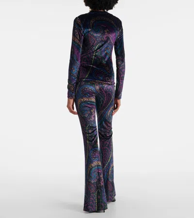Etro Velvet Top In Blue