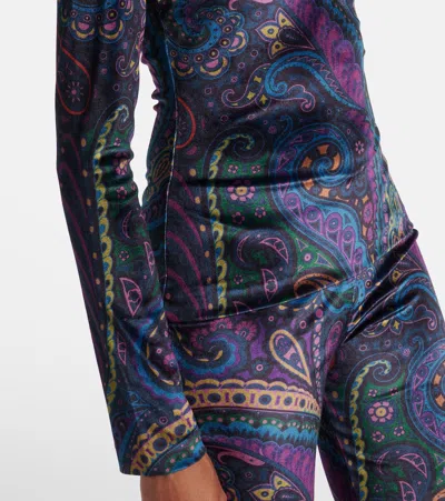 Etro Velvet Top In Blue