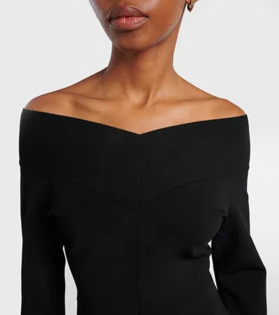 Stella Mccartney Boat-neck Long-sleeve Top In Black