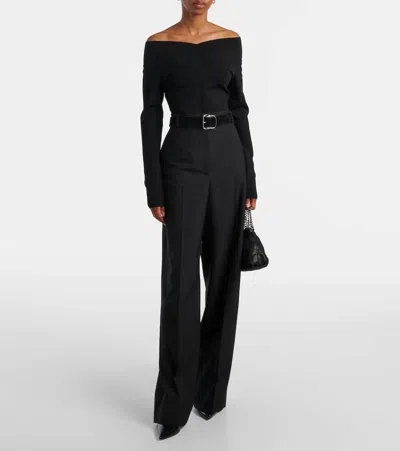 Stella Mccartney Boat-neck Long-sleeve Top In Black