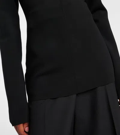 Stella Mccartney Boat-neck Long-sleeve Top In Black