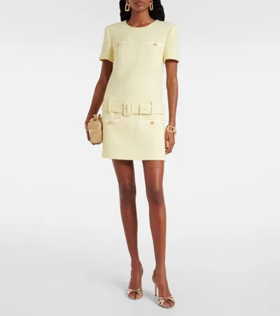 Self-portrait Belted Boucle Minidress
