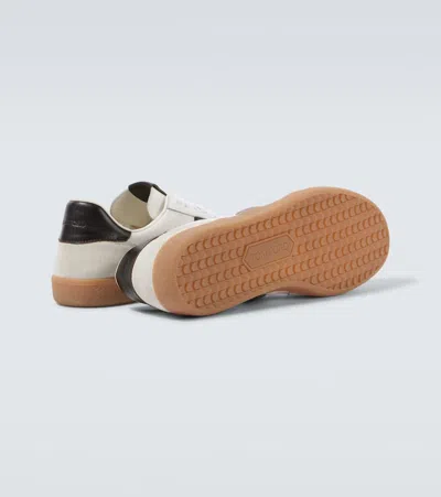 Tom Ford Archer White Low Top Sneakers With Logo Lettering On Tongue And Heel And Contrasting Heel In Leather In White
