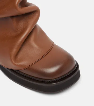 Attico Mini Robin Leather Combat Boots