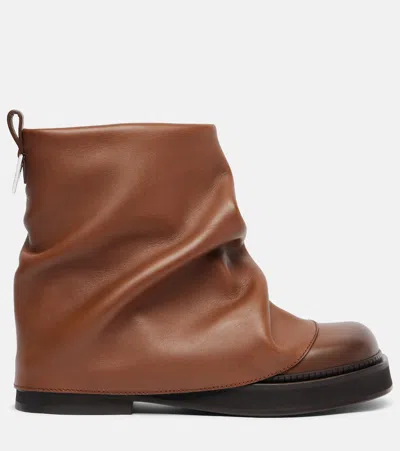 Attico Mini Robin Leather Combat Boots