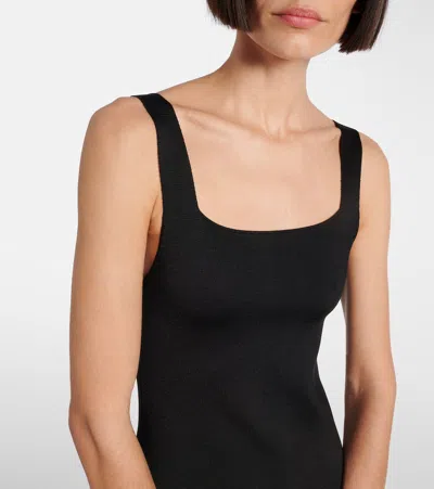 Khaite Dixi Square-neck Sleeveless Knit Maxi Dress In Black