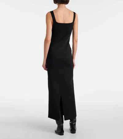 Khaite Dixi Square-neck Sleeveless Knit Maxi Dress In Black