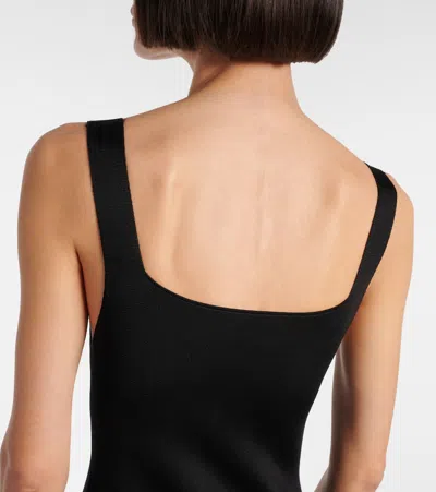 Khaite Dixi Square-neck Sleeveless Knit Maxi Dress In Black